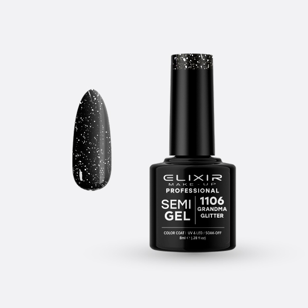1106-1 Ημιμόνιμο βερνίκι 8ml – #1106 (Grandma Glitter) - Image 1