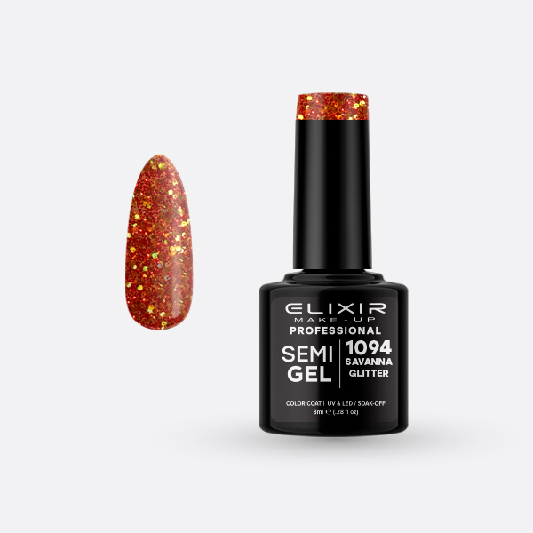 1094-1 Ημιμόνιμο βερνίκι 8ml – #1094 (Savanna Glitter) - Image 1
