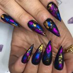 Αλουμινόχαρτο μαλακό μπλε χρυσό για νύχια - Image 3