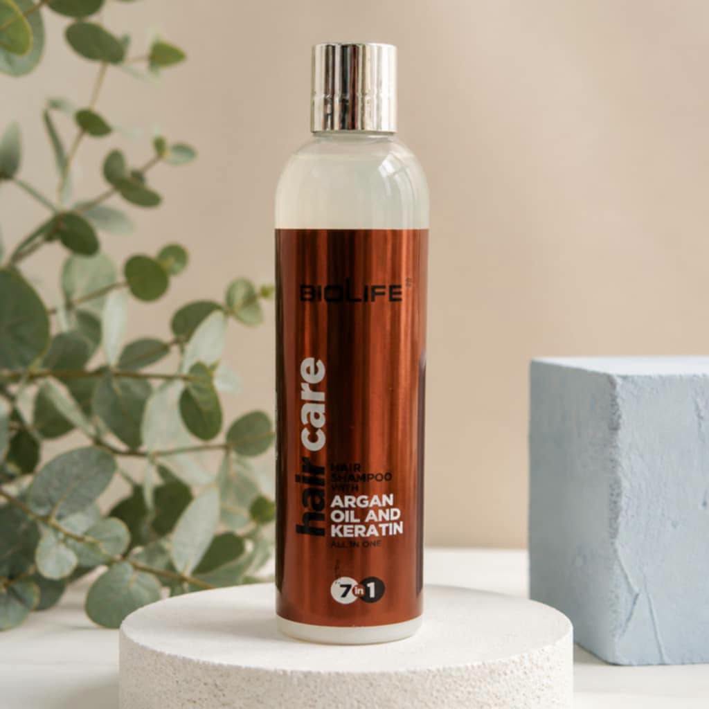758964485_1070560858730291_6260495732437644368_n Shampoo with Argan oil & Keratin 7in1 300ml - Image 1