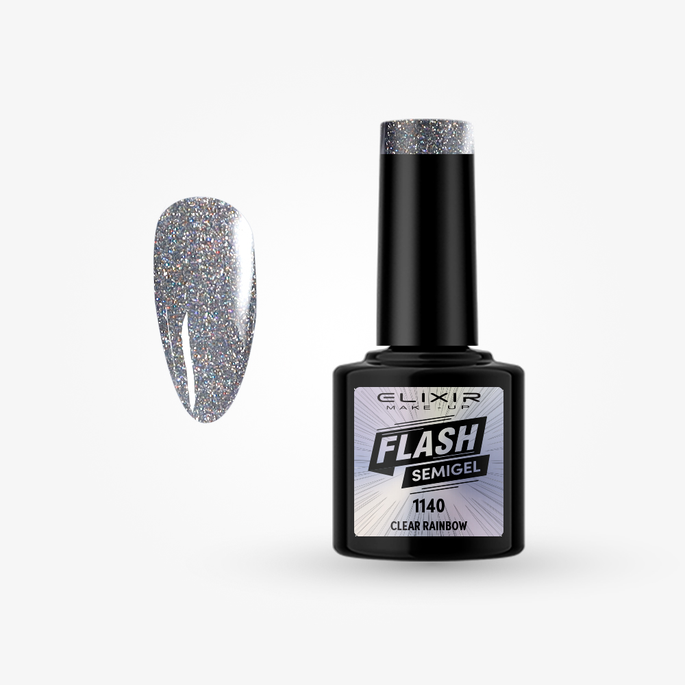 8842-1140 Ημιμόνιμο βερνίκι Flash 8ml – #1140 (Clear Rainbow) - Image 1
