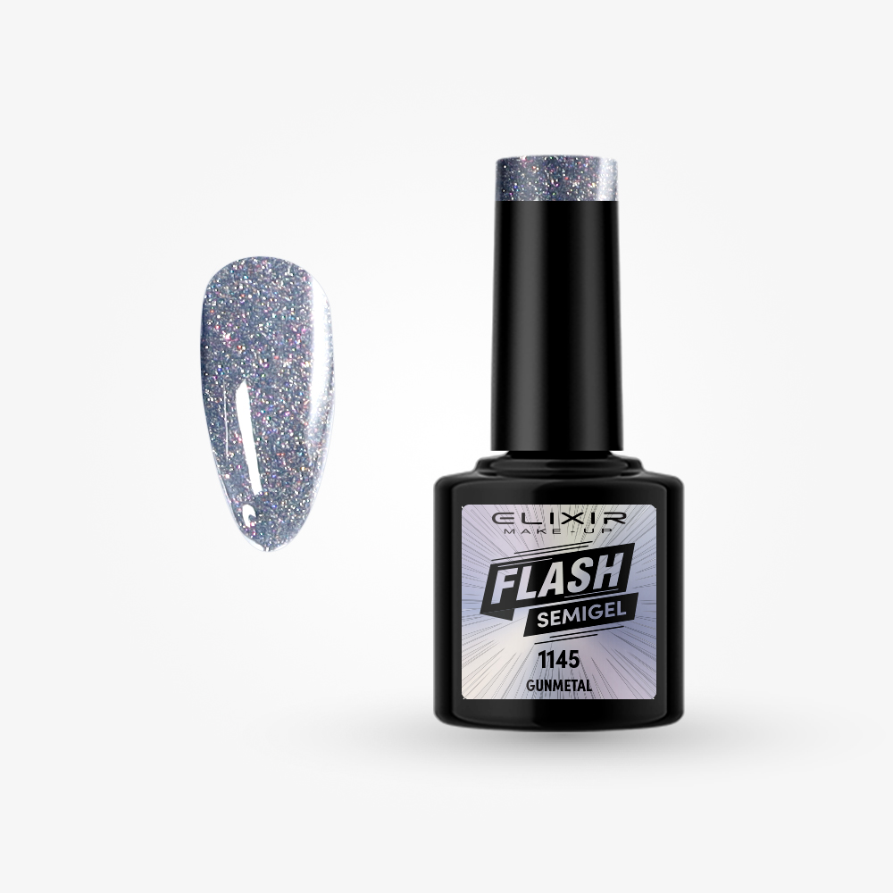 8842-1145 Ημιμονιμο βερνικι Flash 8ml – #1145 (Gunmetal) - Image 1