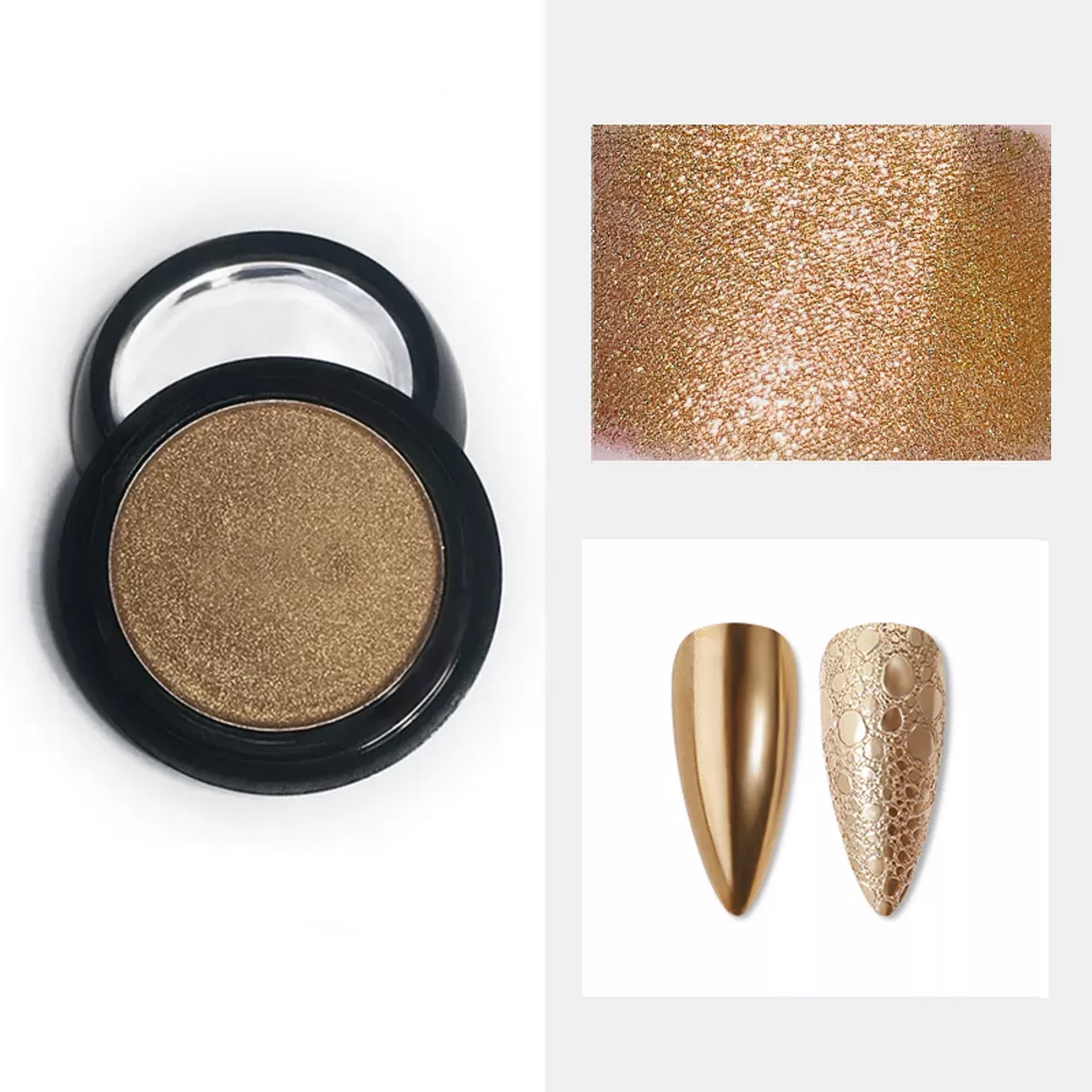 11680-skoni Solid Chrome Pigment Χρυσό σκόνη νυχιών Light Gold Powder - Image 1