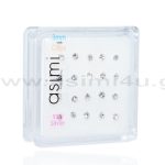 Ασημένιο σκουλαρίκι μύτης 3mm γατζάκια λευκό