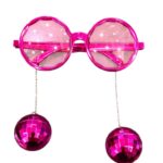 Αποκριάτικα Γυαλιά με Ντισκόμπαλα – Φούξια