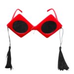 Αποκριάτικα Γυαλιά με Φούντες – Κόκκινο