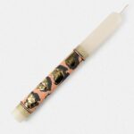 ΧΕΙΡΟΠΟΙΗΤΗ ΠΑΣΧΑΛΙΝΗ ΛΑΜΠΑΔΑ ΜΕ ΑΝΑΓΛΥΦΕΣ ΧΡΥΣΕΣ ΚΑΡΔΙΕΣ - Image 3