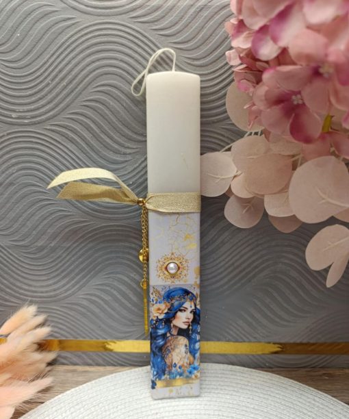 lambadapasxalinhgynaikeiaeastercandleforgirlandwomen76-510x612 Xειροποίητη Πασχαλινή Λαμπάδα - Image 1