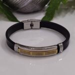 Ανδρικό Βραχιόλι από Δέρμα – Ατσάλι